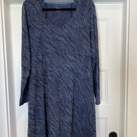Horny Toad Navy Blue A-Line Long Sleeve Bellfower Dress, Size XL - Picture 2 of 7